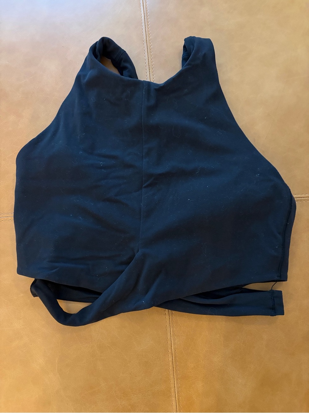 Athleta Black High Neck Crop Sports Bra